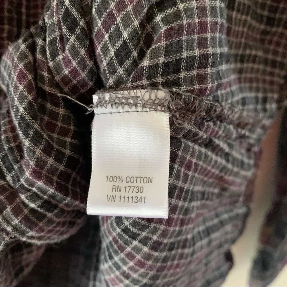 Converse one star long sleeve plaid shirt size medium - Picture 6 of 8